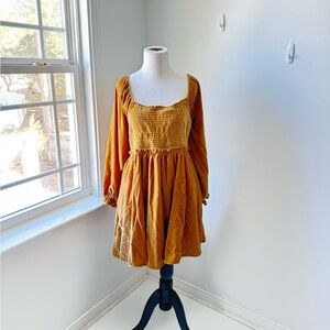 Free people velvet mustard dress